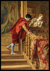 Op de trap door Ernest Meissonier-2