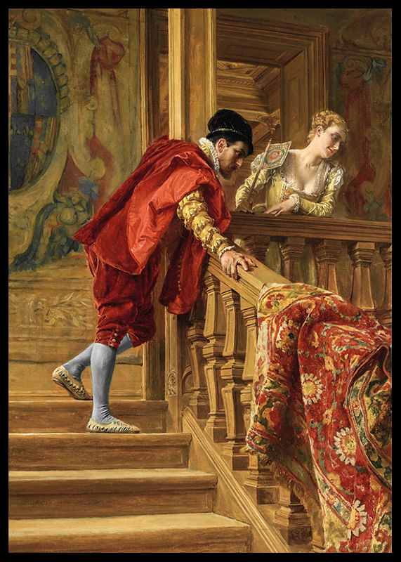 Op de trap door Ernest Meissonier-12