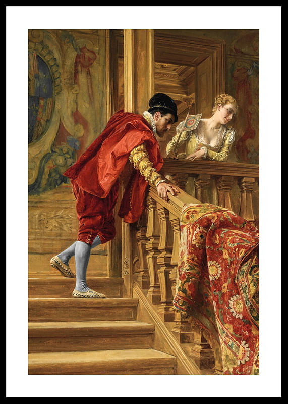Op de trap door Ernest Meissonier-12