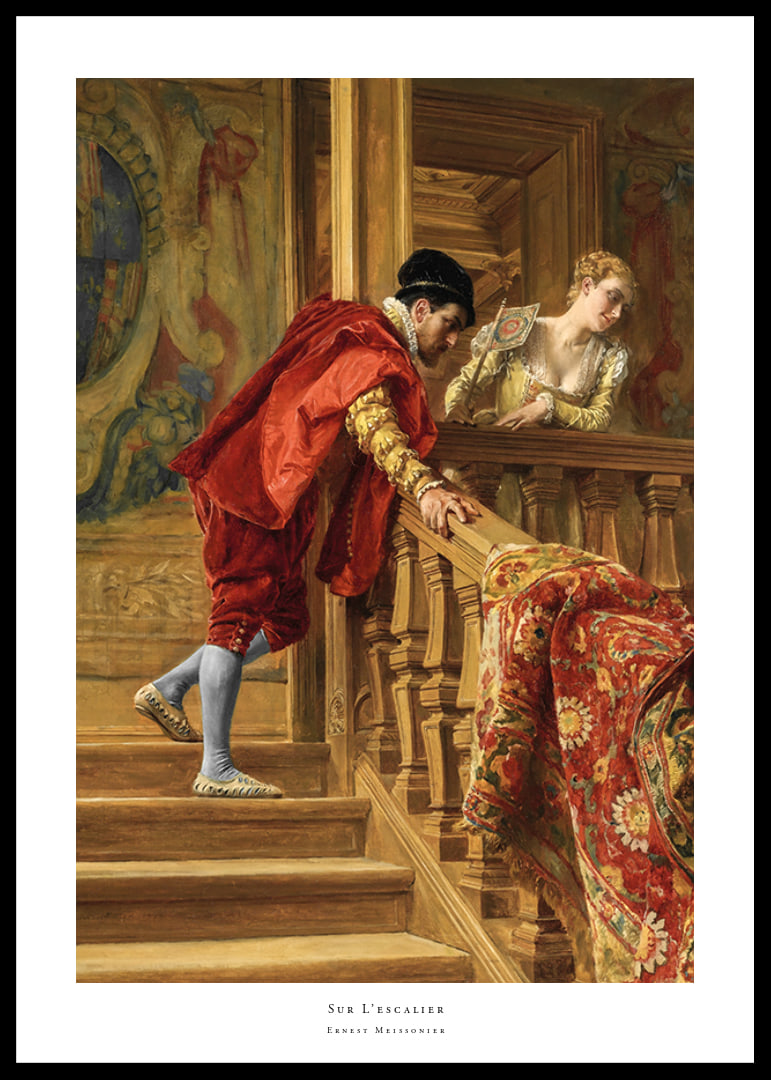 Auf der Treppe von Ernest Meissonier-12