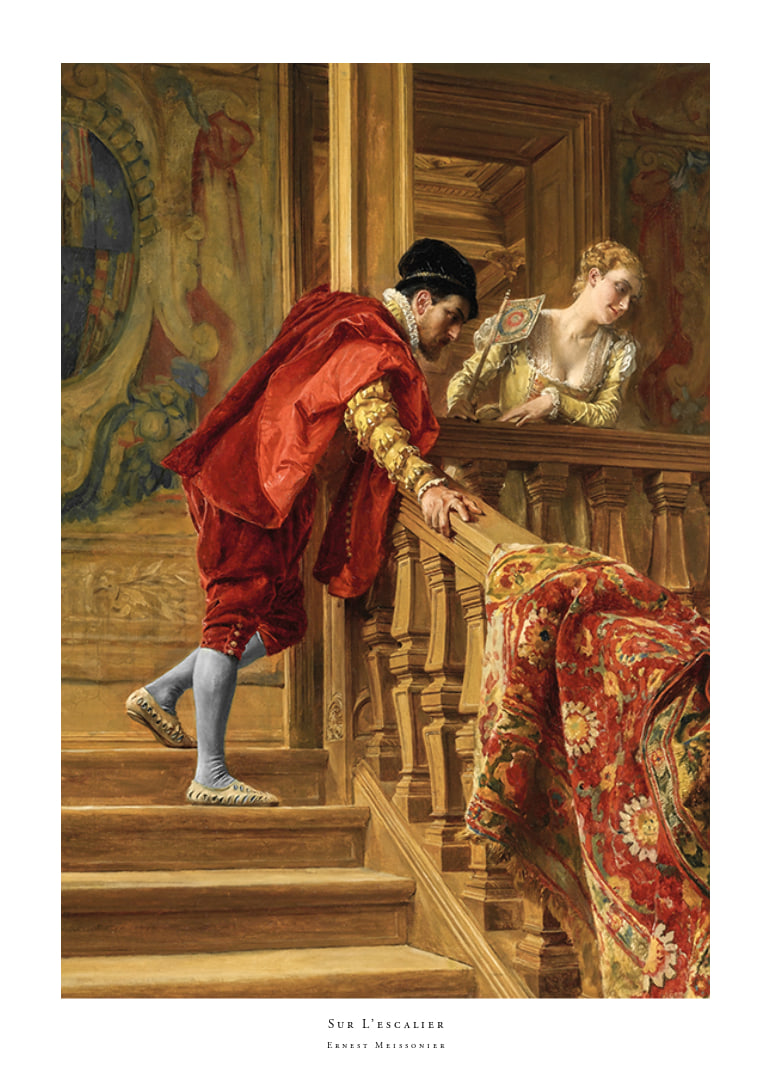 Auf der Treppe von Ernest Meissonier-12
