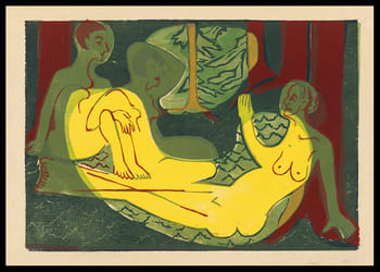 Plakatas Three Nudes in the Forest By Ernst Ludwig Kirchner