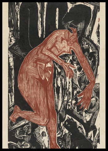 Poster Woman in dunes on Fehmarn By Ernst Ludwig Kirchner