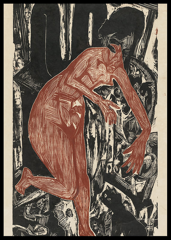 Woman in dunes on Fehmarn By Ernst Ludwig Kirchner-12