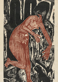 Woman in dunes on Fehmarn By Ernst Ludwig Kirchner-1