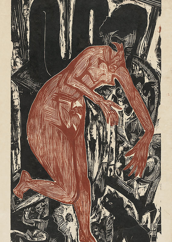Plagát Woman in dunes on Fehmarn By Ernst Ludwig Kirchner