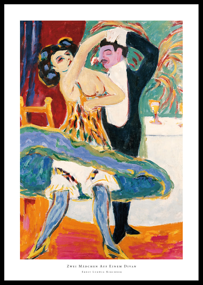 Zwei Mädchen Auf Einem Divan By Ernst Ludwig Kirchner-12