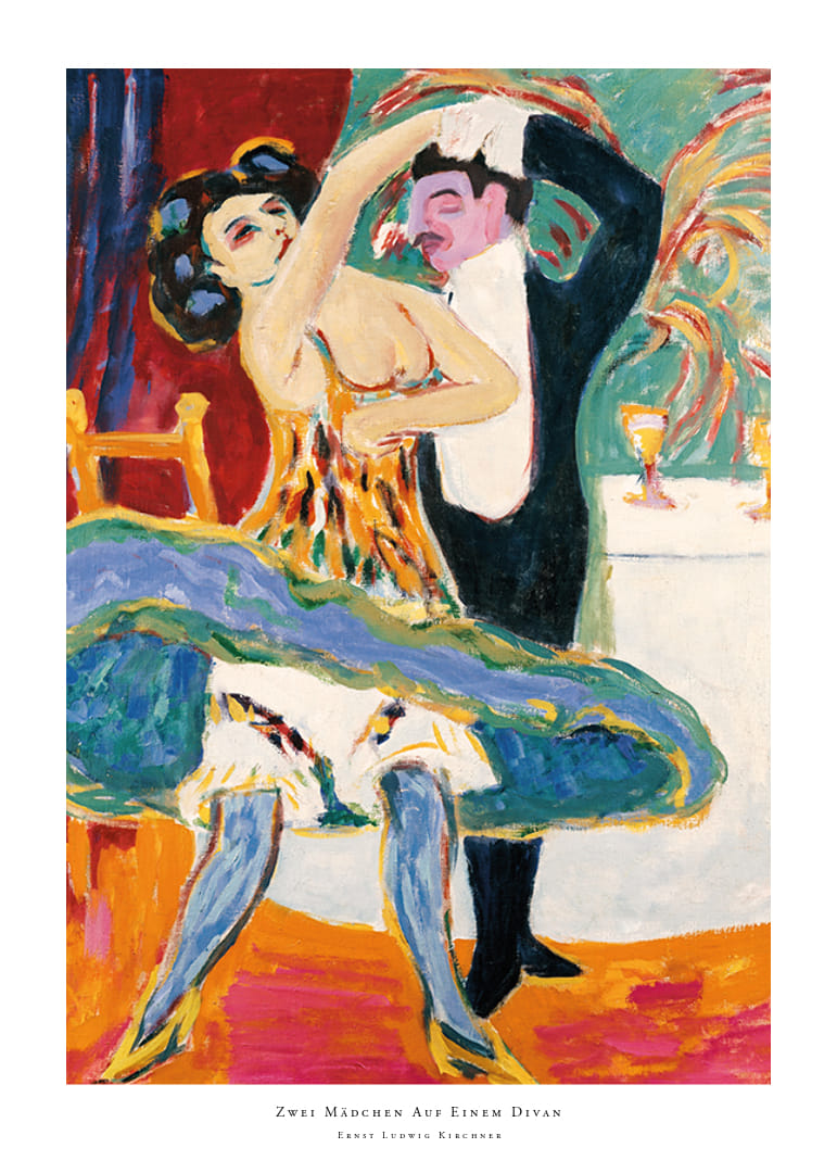 Zwei Mädchen Auf Einem Divan By Ernst Ludwig Kirchner-12