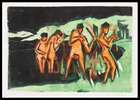 Mit Schilf Werfende Badende By Ernst Ludwig Kirchner-0
