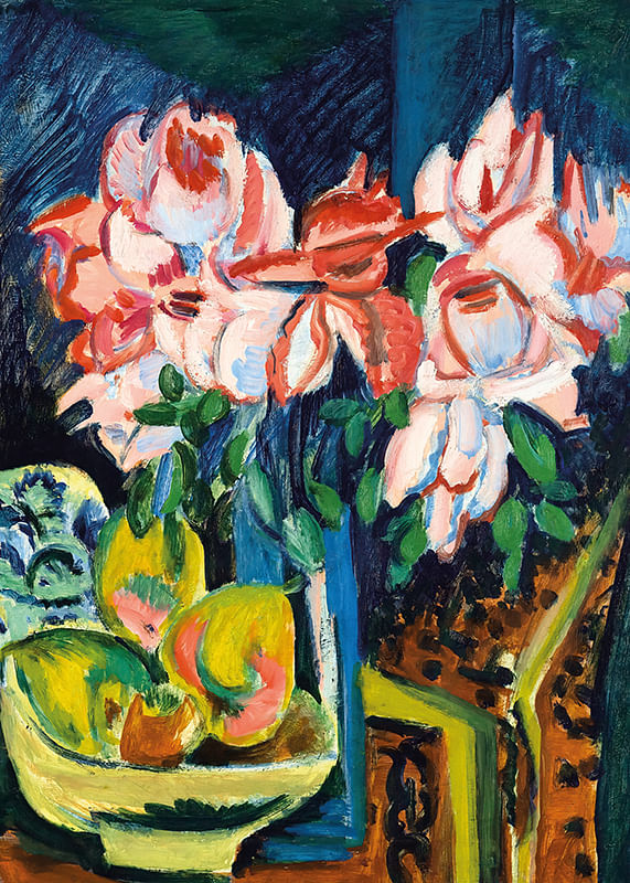 Ernst Ludwig Kirchner csendélet kannával és afrikai tállal-12