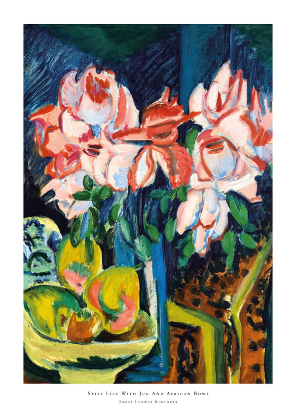 Plakatas Still Life With Jug And African Bowl By Ernst Ludwig Kirchner