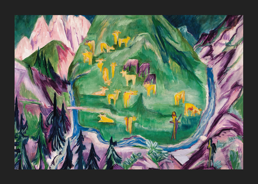 Východ mesiaca, vojak a panna Ernst Ludwig Kirchner-12