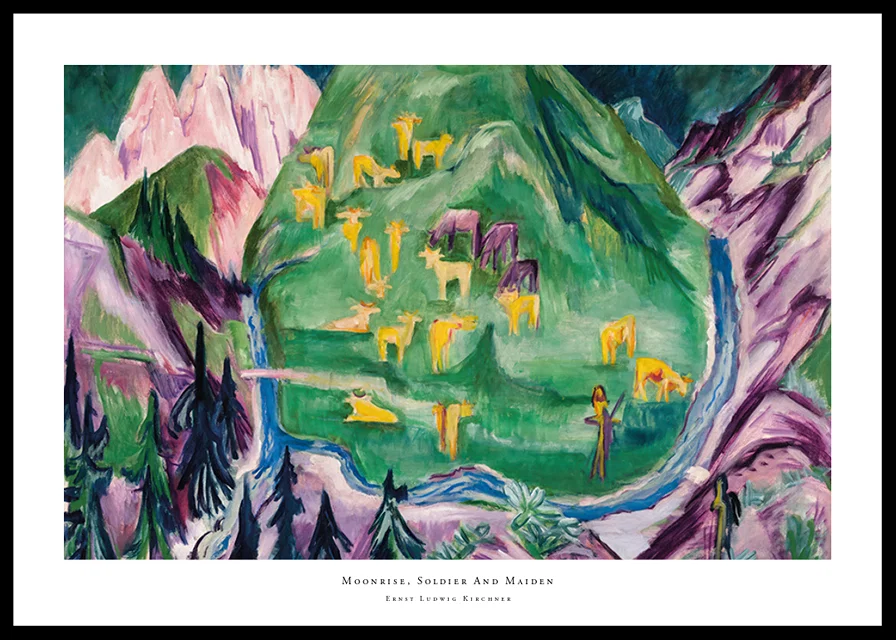 Moonrise, Soldier And Maiden By Ernst Ludwig Kirchner-12