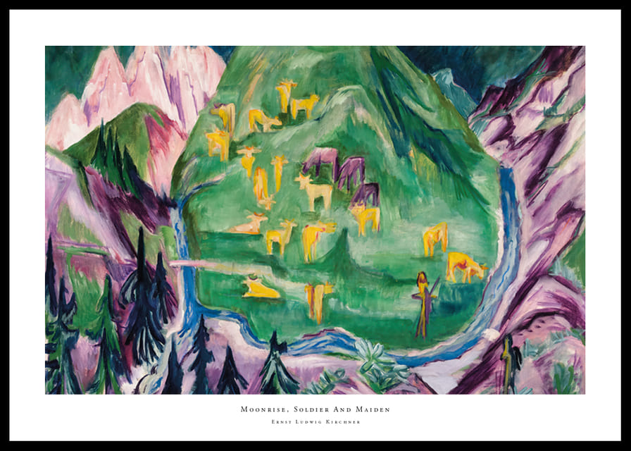 Moonrise, Soldier And Maiden By Ernst Ludwig Kirchner-12