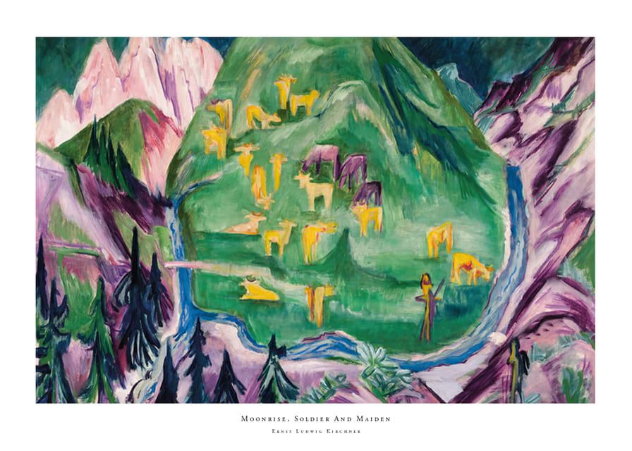 Moonrise, Soldier And Maiden By Ernst Ludwig Kirchner-12