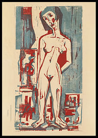 Nøgen kvinde ved vinduet af Ernst Ludwig Kirchner-0