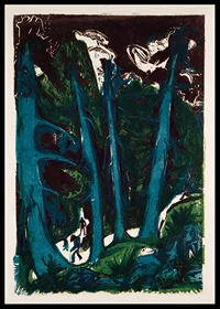 Fir Trees By Ernst Ludwig Kirchner-0