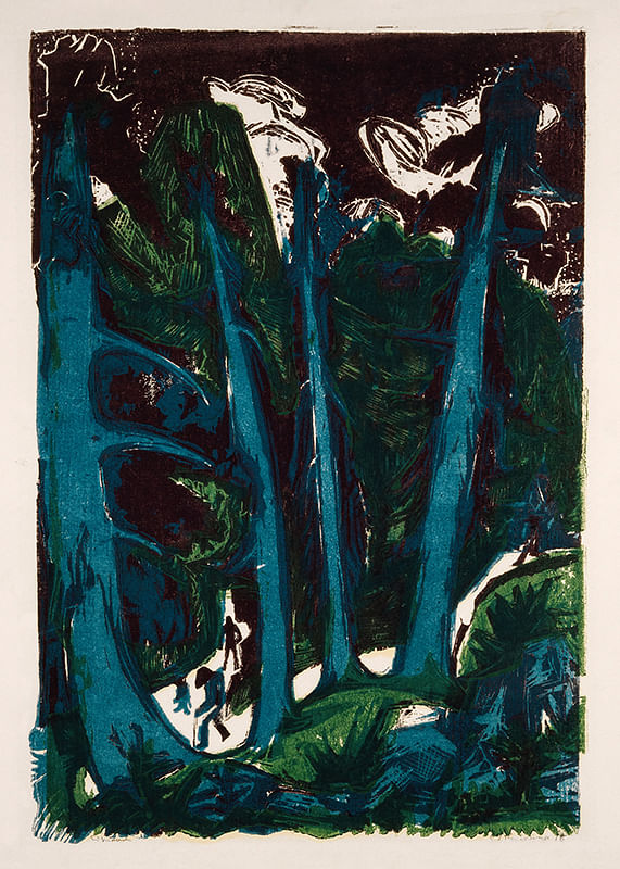 Plagát Fir Trees By Ernst Ludwig Kirchner