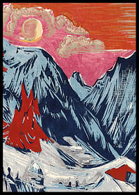 Langmatte ved månenedgang af Ernst Ludwig Kirchner-2