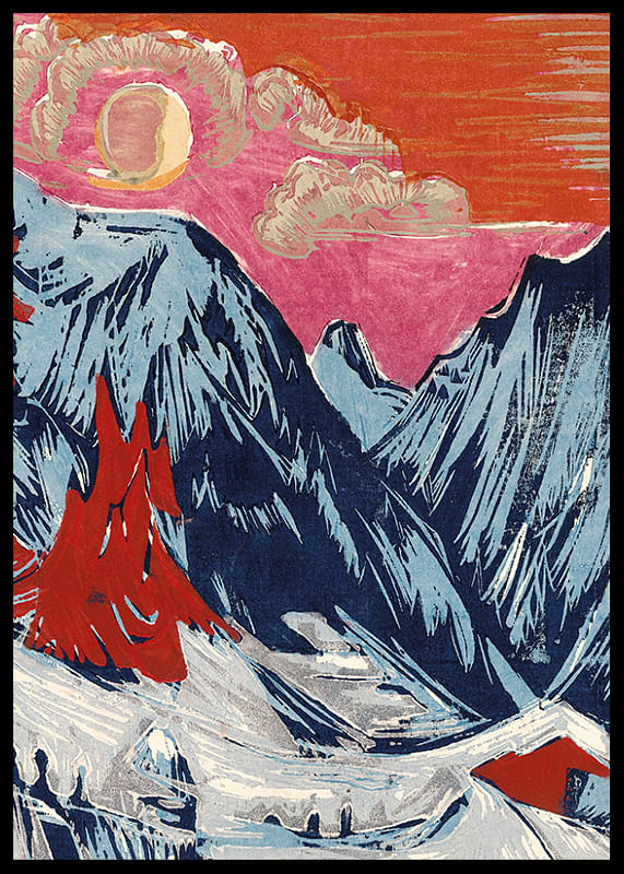 Langmatte ved månenedgang af Ernst Ludwig Kirchner-12
