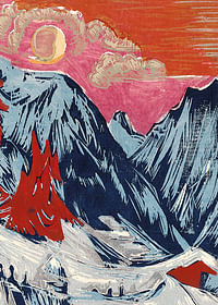 Langmatte ved månenedgang af Ernst Ludwig Kirchner-3