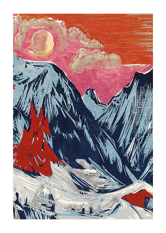 Plagát Langmatte At Moonset By Ernst Ludwig Kirchner