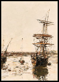 Trouville külső kikötője – Eugene Boudin-2