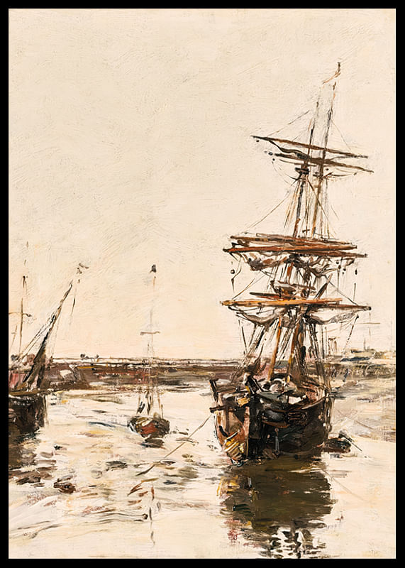 Trouville külső kikötője – Eugene Boudin-12