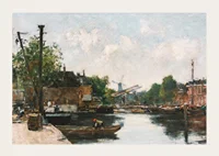 Canal A Rotterdam By Eugene Boudin-3