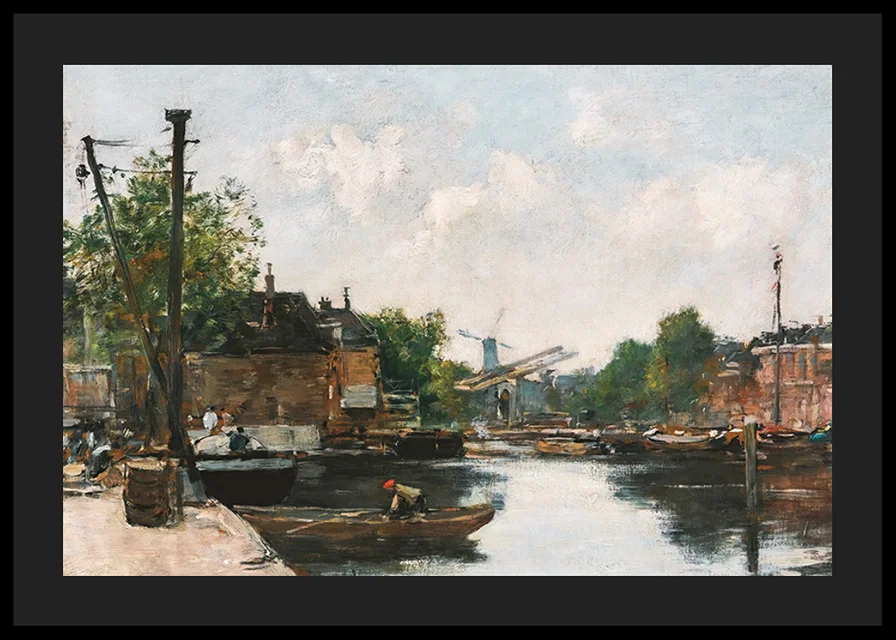 Canal A Rotterdam By Eugene Boudin-12