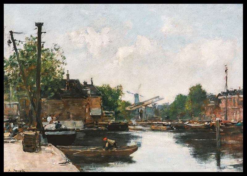 Canal A Rotterdam By Eugene Boudin-12