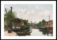 Canal A Rotterdam By Eugene Boudin-0