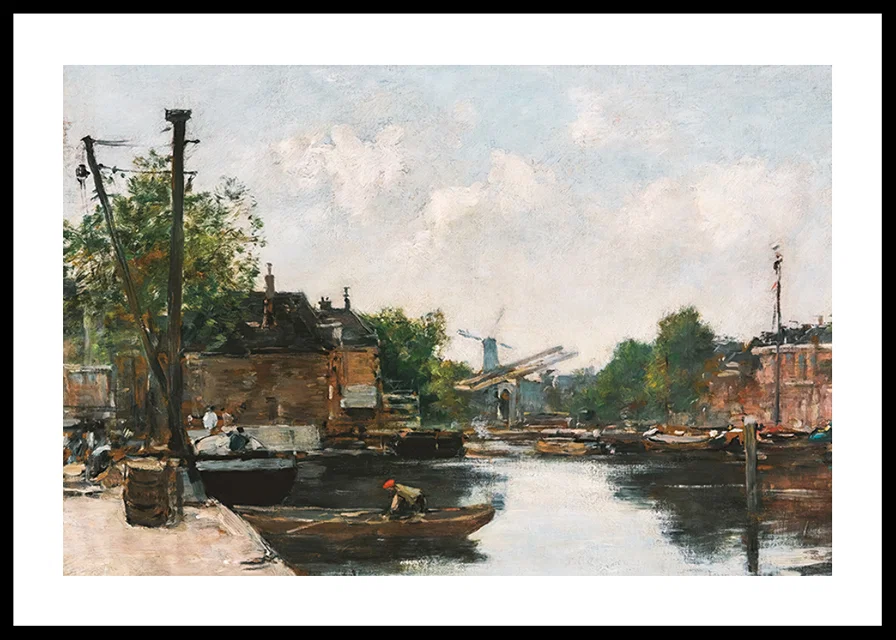 Canal A Rotterdam By Eugene Boudin-12