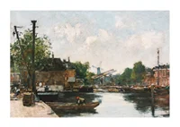 Canal A Rotterdam By Eugene Boudin-1