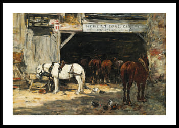 Poster Cour Et Écurie D’un Loueur By Eugene Boudin