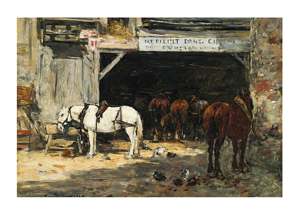 Plagát Cour Et Écurie D’un Loueur By Eugene Boudin