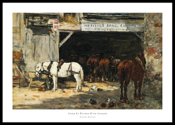 Poster Cour Et Écurie D’un Loueur By Eugene Boudin