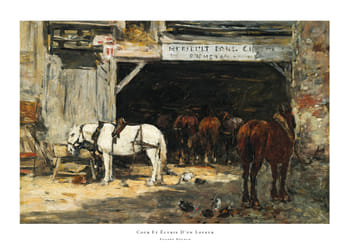 Poster Cour Et Écurie D’un Loueur By Eugene Boudin
