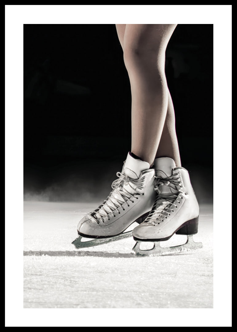 A pair of elegant figure skates stand poised on the ice, ready to create magic with every move-12