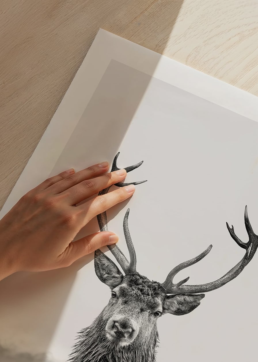 A proud deer with mighty antlers stands in its natural environment, symbolizing nature's timeless elegance and strength-12