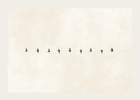 Minimalistyczne przedstawienie ptaków w harmonijnym ułożeniu, niosące ze sobą wolność i spokój.-3