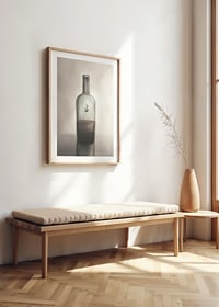 A symbolic depiction of inner captivity and reflection, where a solitary figure floats in the silence of a glass bottle.-8