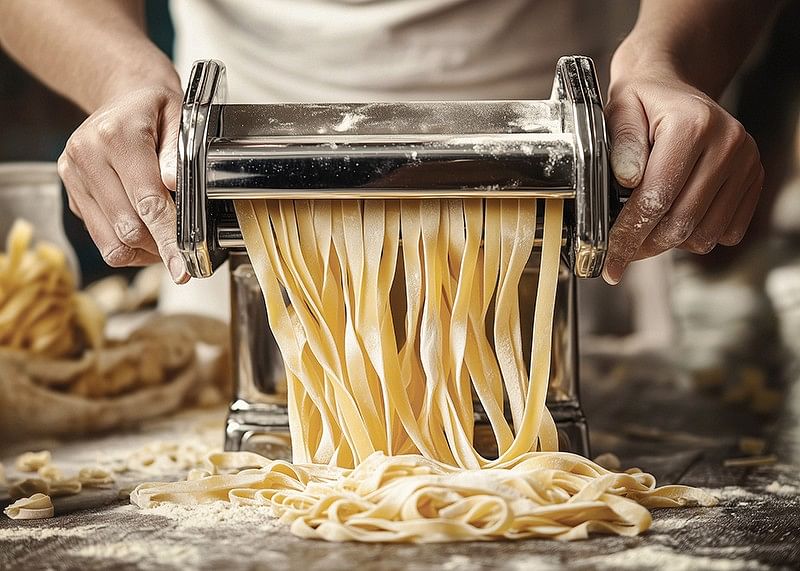 Un moment de bucurie artizanală italiană în care pastele proaspete sunt create cu dragoste și tradiție-12