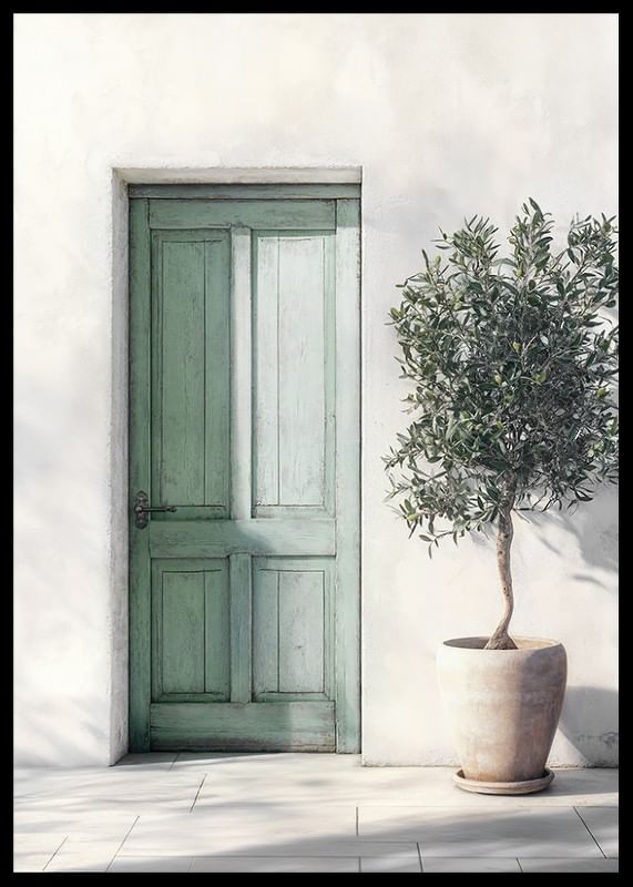Frumoasa usa verde decorata cu un maslin-12