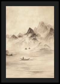 A lone fisherman surrounded by mountains shrouded in mist-4