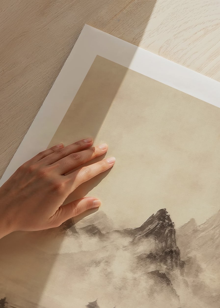 A lone fisherman surrounded by mountains shrouded in mist-12