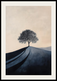 A large stately tree alone on a hill-2