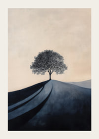 A large stately tree alone on a hill-3