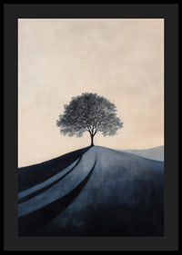A large stately tree alone on a hill-4