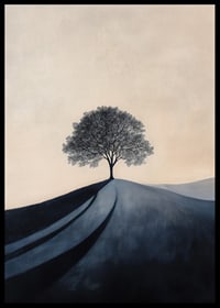 A large stately tree alone on a hill-6